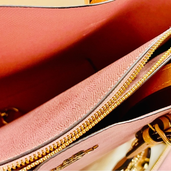 Coach Powder Pink Mollie Signature Tote with a matching Double Zip Wristlet - Picture 7 of 8